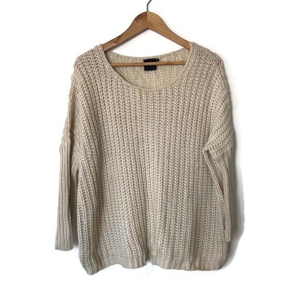 Cliche Chucky Beige Soft  Knit Creme Beige Sweater Large